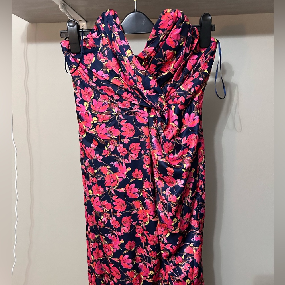 Strapless Floral Midi Dress - Medium